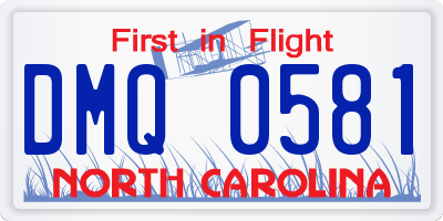 NC license plate DMQ0581