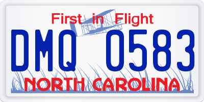 NC license plate DMQ0583