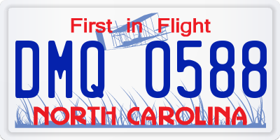 NC license plate DMQ0588