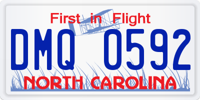 NC license plate DMQ0592