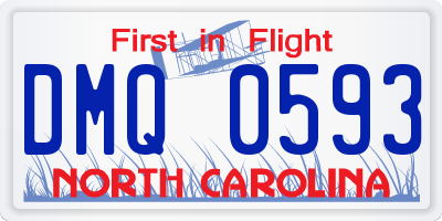 NC license plate DMQ0593