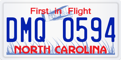 NC license plate DMQ0594