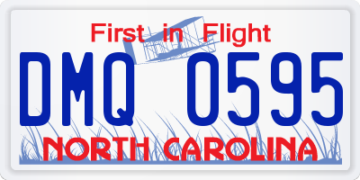 NC license plate DMQ0595