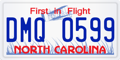 NC license plate DMQ0599