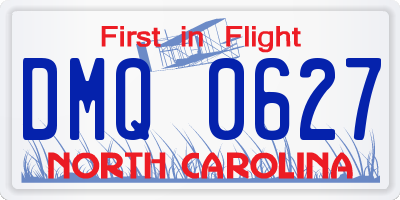 NC license plate DMQ0627