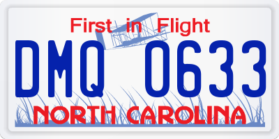 NC license plate DMQ0633