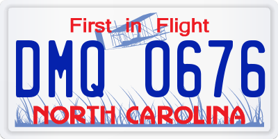 NC license plate DMQ0676