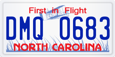 NC license plate DMQ0683