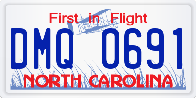 NC license plate DMQ0691