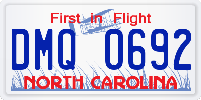 NC license plate DMQ0692