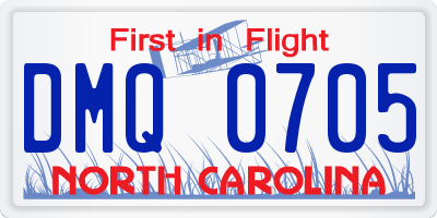 NC license plate DMQ0705