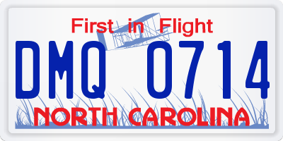 NC license plate DMQ0714