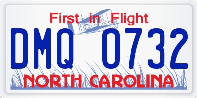 NC license plate DMQ0732