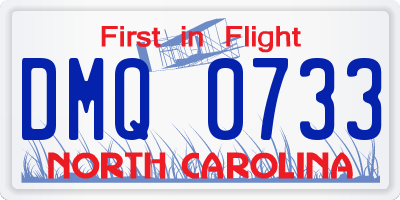 NC license plate DMQ0733