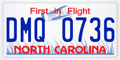 NC license plate DMQ0736