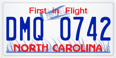 NC license plate DMQ0742