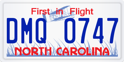 NC license plate DMQ0747