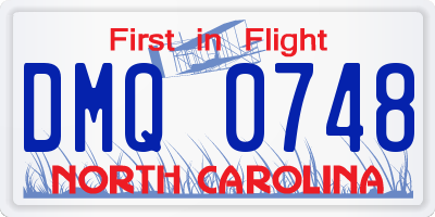 NC license plate DMQ0748