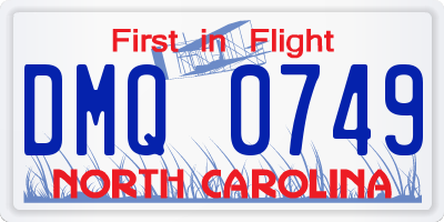 NC license plate DMQ0749