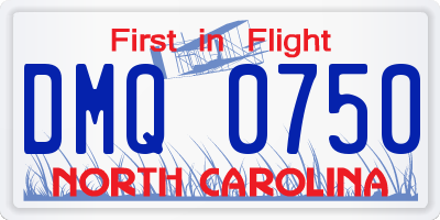 NC license plate DMQ0750