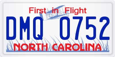 NC license plate DMQ0752