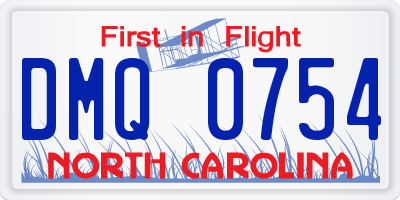 NC license plate DMQ0754