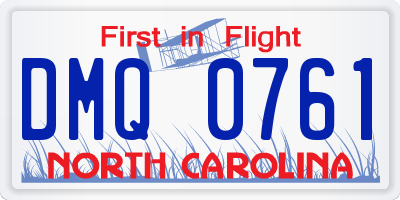NC license plate DMQ0761