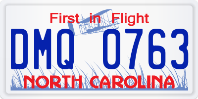 NC license plate DMQ0763