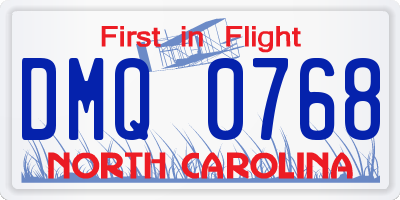 NC license plate DMQ0768