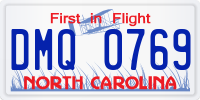 NC license plate DMQ0769