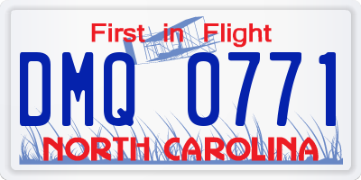 NC license plate DMQ0771