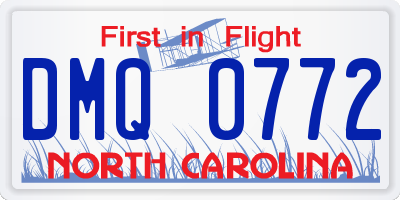 NC license plate DMQ0772