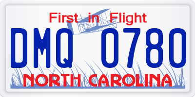 NC license plate DMQ0780