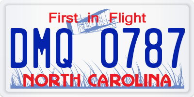 NC license plate DMQ0787