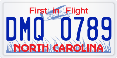 NC license plate DMQ0789