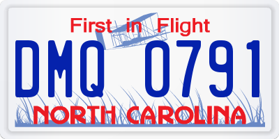 NC license plate DMQ0791