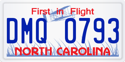 NC license plate DMQ0793
