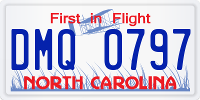 NC license plate DMQ0797
