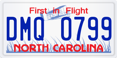 NC license plate DMQ0799