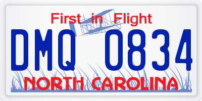 NC license plate DMQ0834