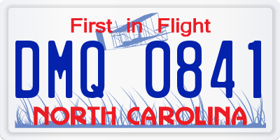 NC license plate DMQ0841