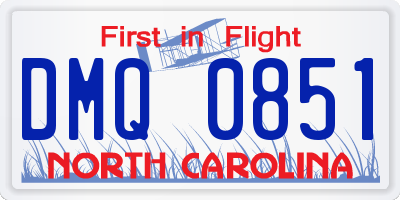 NC license plate DMQ0851