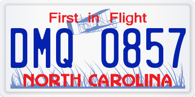 NC license plate DMQ0857