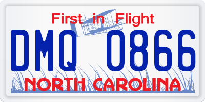 NC license plate DMQ0866