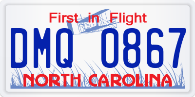 NC license plate DMQ0867
