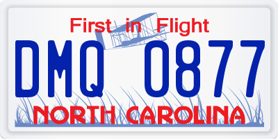 NC license plate DMQ0877