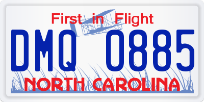 NC license plate DMQ0885