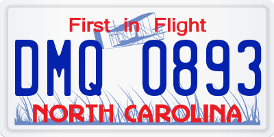 NC license plate DMQ0893
