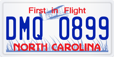 NC license plate DMQ0899