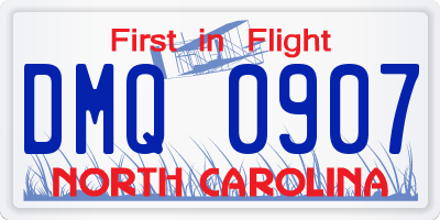 NC license plate DMQ0907